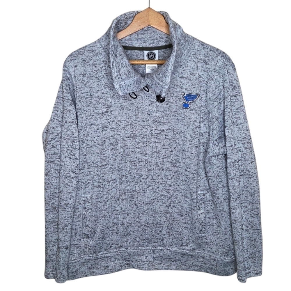 NHL | St. Louis Blues Gray Marled Fleece Pullover Size XL